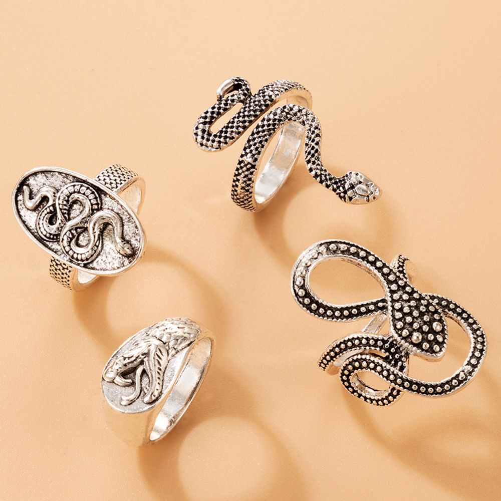 Needway  13pcs/set Women Jewelry Accessories 5pcs/set Korean Style Finger Ring Snake Ring Set Couple Fashion 7pcs/set Exaggerated Unique Personality Finger Buckle Sets