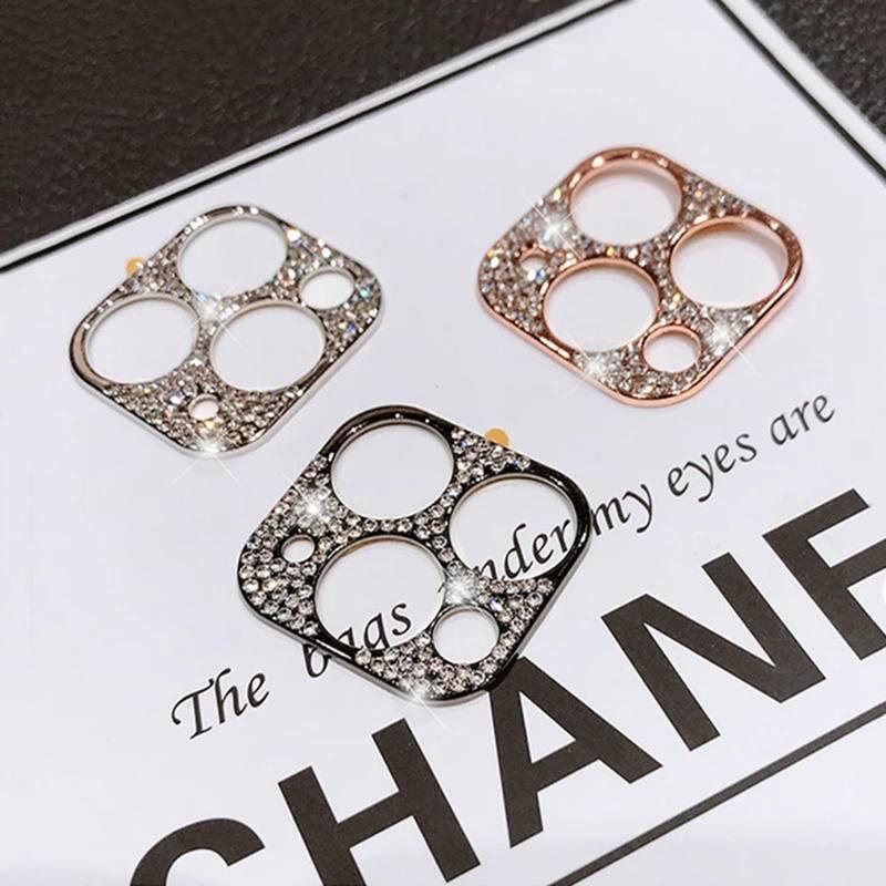 Rhinestone Glitter For iPhone 13 12 11 Pro Max Mini Camera Lens Protector Case Shiny Diamond Screen Protective 12Pro 13Pro iPhone 12