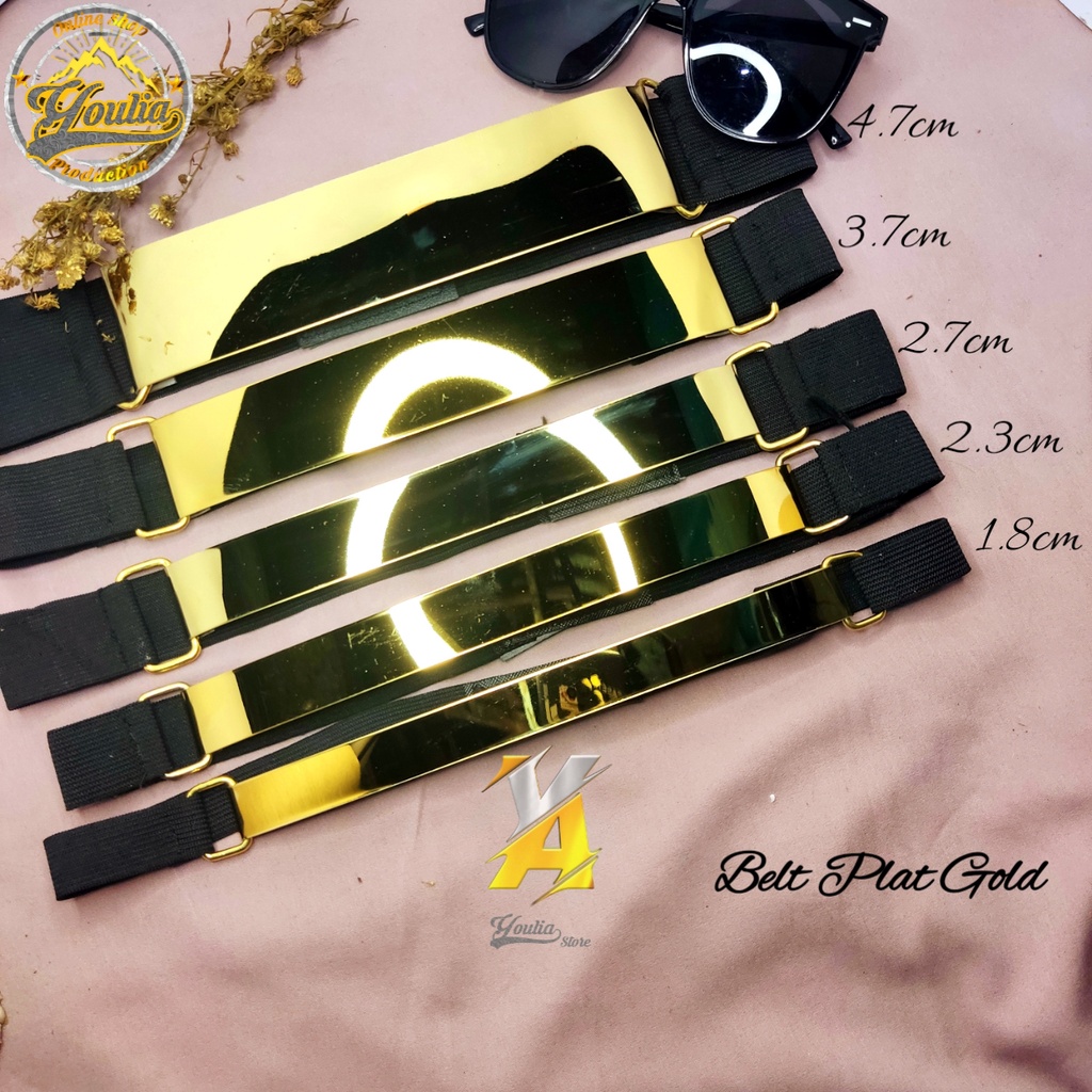 YA Belt plat | ikat pinggang | gesper | Belt karet plat Gold