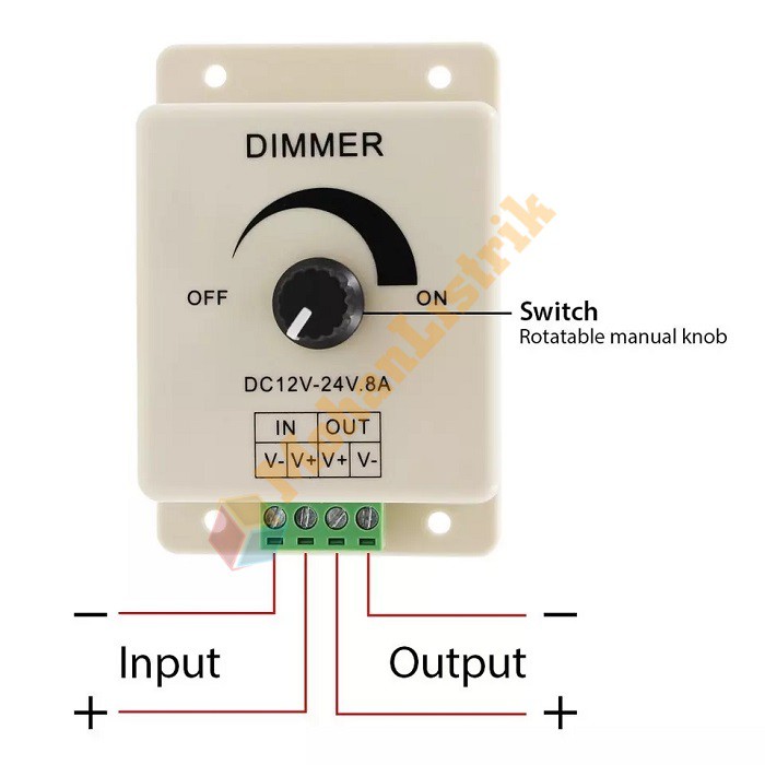 Dimmer Led Strip DC 12V-24V 8A Peredup Lampu