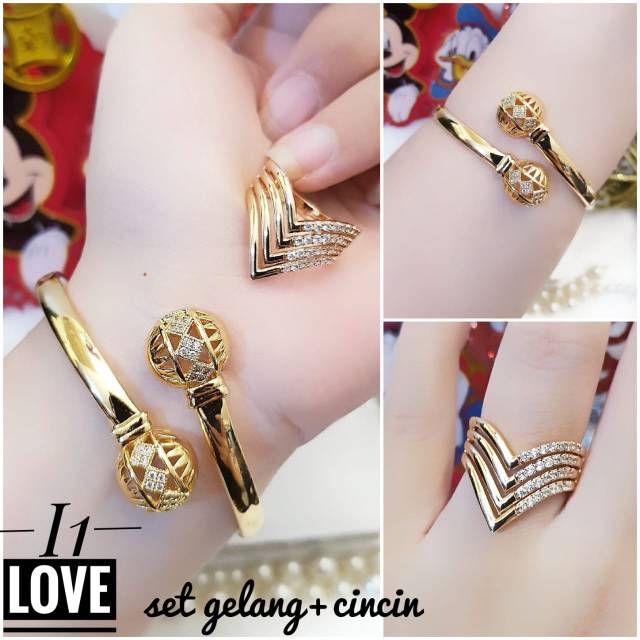 Xuping set perhiadan lapis emas 24k 1518k