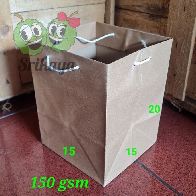 

PAPER BAG / PAPERBAG POLOS KRAFT TOPLES 15 X 15 X 20 (1 LUSIN)