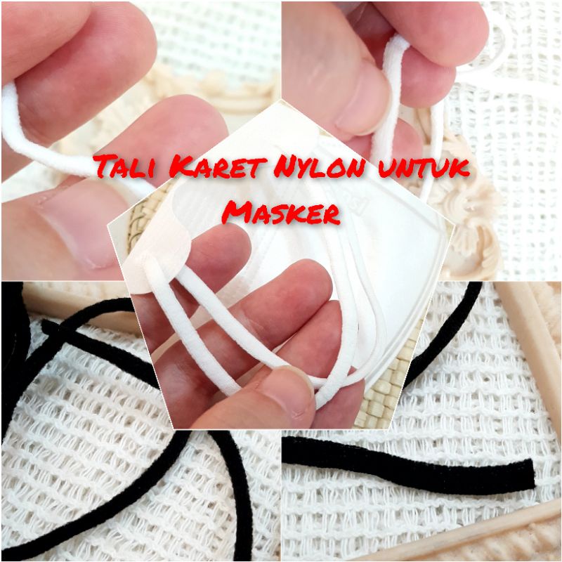 5 meter Tali Karet Masker Nylon 3mm Bahan Masker