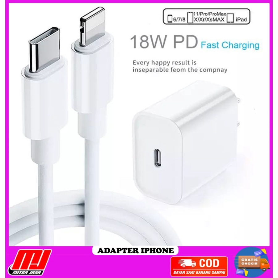 Adapter Charger Lightning 18W Type-C Power