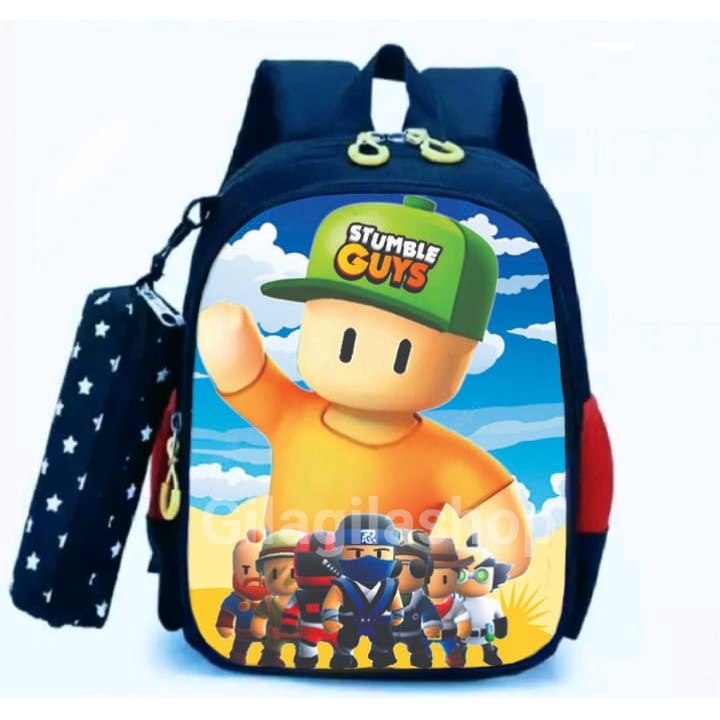 GGS PREMIUM Tas anak sekolah laki laki karakter kartun STUMBLE GUYS ransel terbaru GGGS 2022 bisa bayar di tempat ( COD )