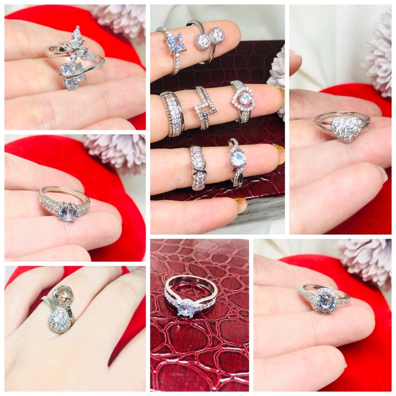 Cincin silver permata xuping