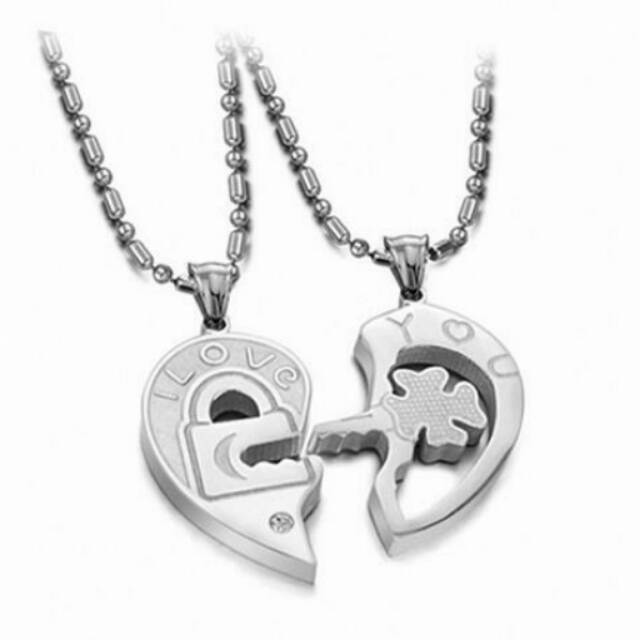 Kalung couple love titanium
