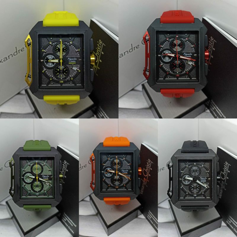 Jam Tangan Pria Alexandre Christie 6601 AC6601 AC 6601 Tali Karet / Rubber