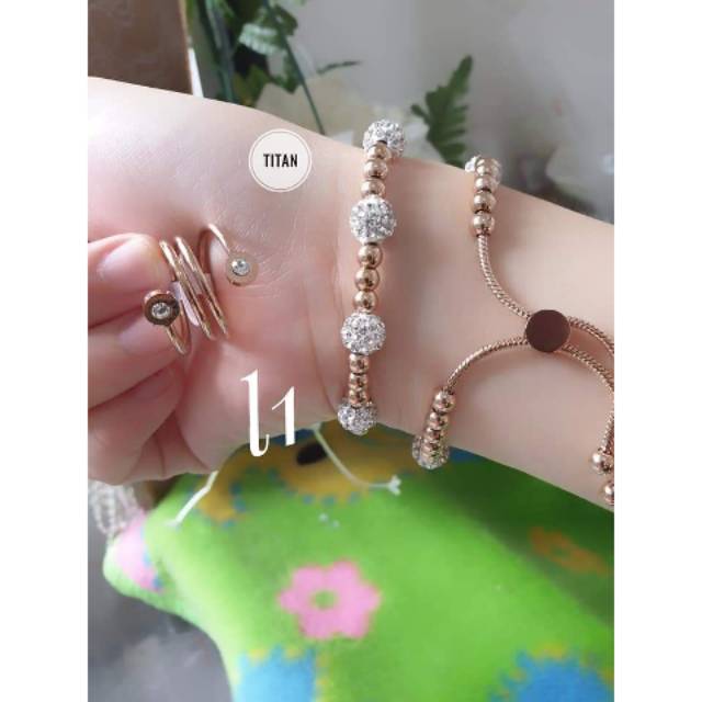 SET GELANG DAN CINCIN TITANIUM