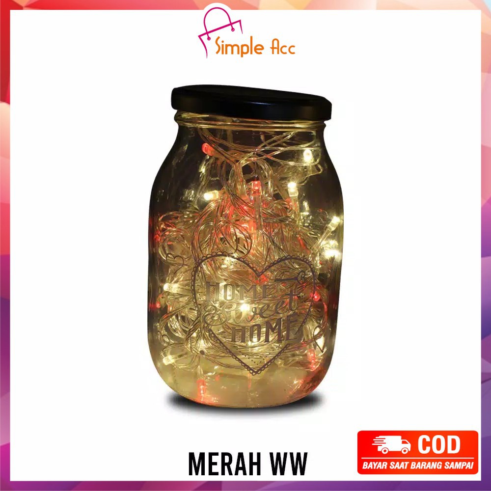 *COD* DO-C17 C199 Lampu Tumblr Light Led 10 Mtr OPP 100 LED 50 LED Lampu Hias Dekorasi Kamar Hiasan-Merah Warmwhite