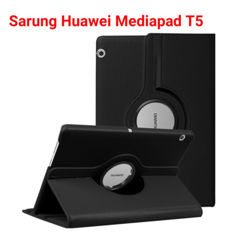 Sarung Rotary Huawei Mediapad T5 10.1 8 inchi Leather Case Flip Cover Casing Putar 360 Pelindung tablet tab stand standing pad buku book