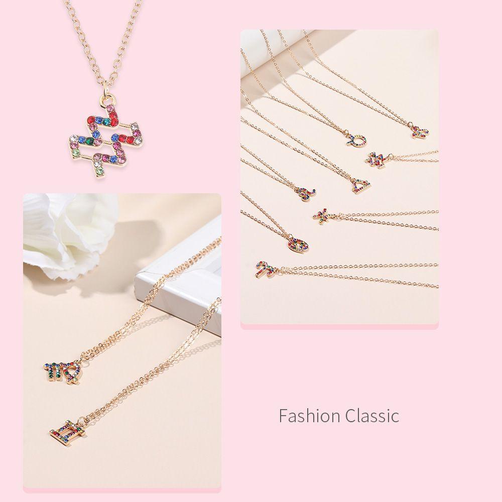 Perhiasan Kalung Horoskop Lily12 Warna-Warni Leo Aries Constellations