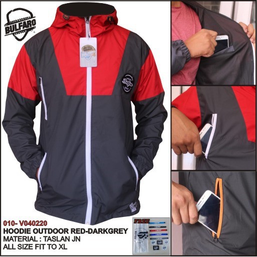 PREMIUM Jaket Gunung Anti Air/Jaket Hoodie Outdoor Waterproof/Jaket Pria Taslan JN ORIGINAL BULFARO