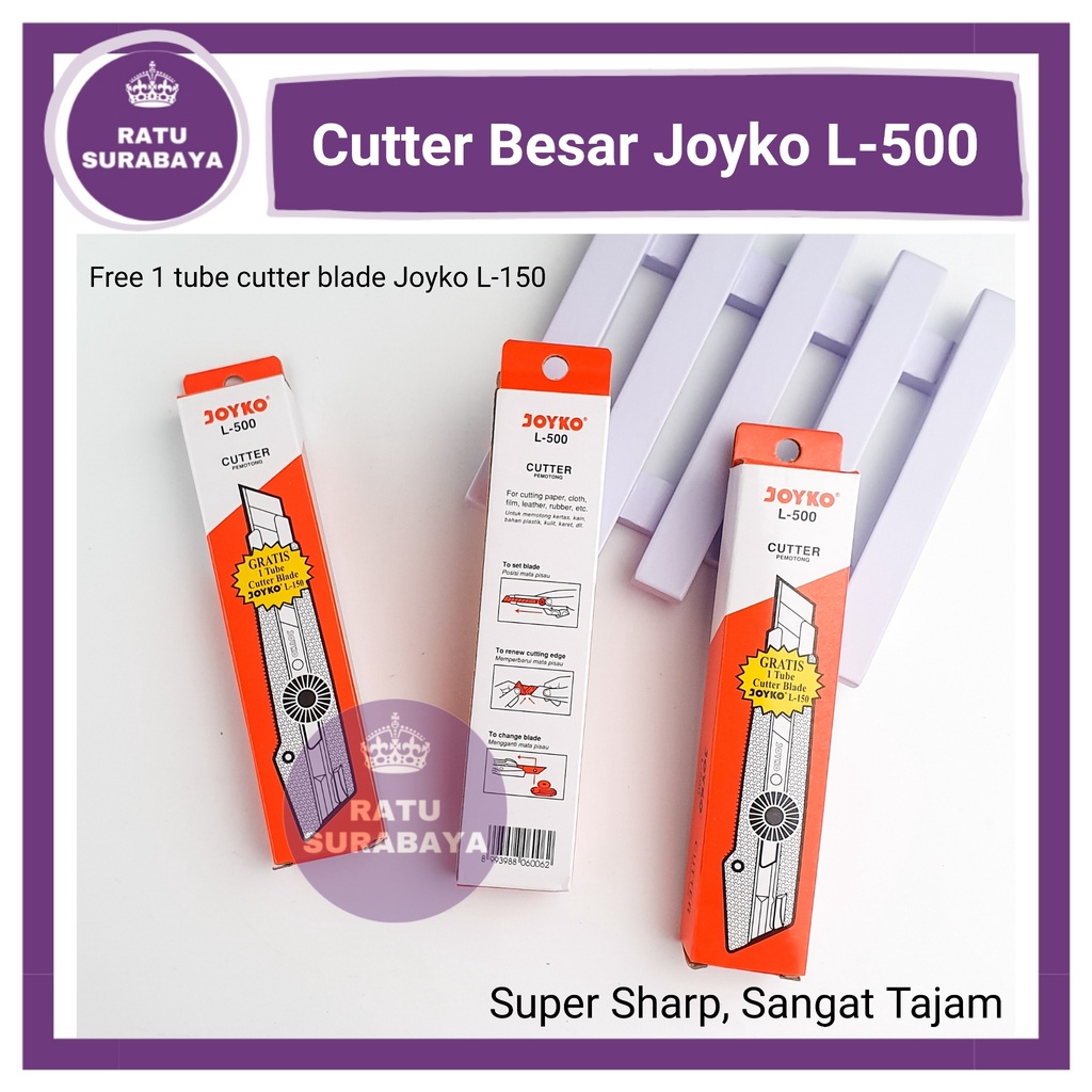 

Joyko Cutter Besar L 500 Cuter Pisau Pemotong Kertas Kater Joyco L-500 Gratis Refill Isi Cutter L-150