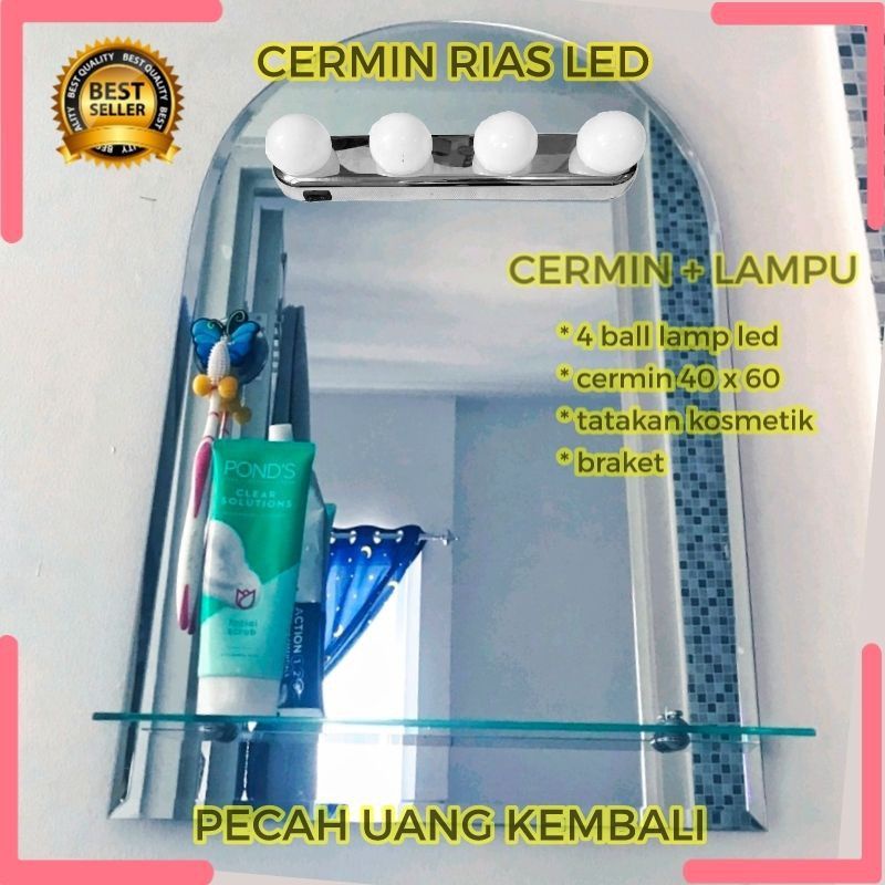 cermin rias kaca cermin rias cermin kamar mandi cermin makeup plus lampu cermin lampu cermin wastafe