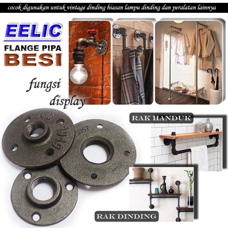 Reparasi Good Eelic Fle-Am1I Flange Fitting Pipa Threaded Dinding Lantai Antik Ukuran 1 Inch Bahan