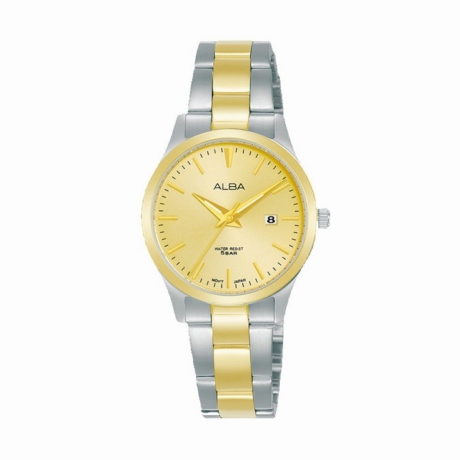 ALBA AH7Y02X1 GOLD DIAL TWO-TONE STAINLESS STEEL LADIES WATCH AH7Y02
