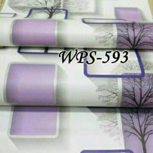 Wallpaper Dinding Sticker Motif 3d Ungu.