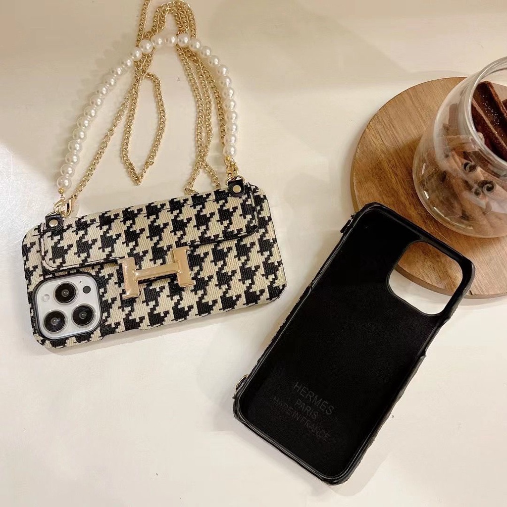 Casing Tas Mutiara Cantik Tali Panjang pendek rantai FH92 For Iphone 11 Pro Max 12 13 14 14+ 14 Plus