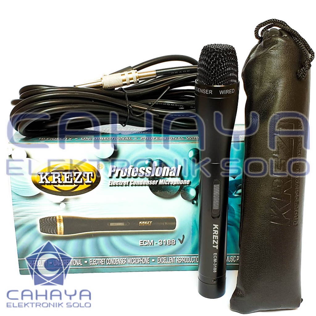 Mic Krezt ECM 3188 Condenser Handheld Audio Voice Jernih Pegang Rekaman