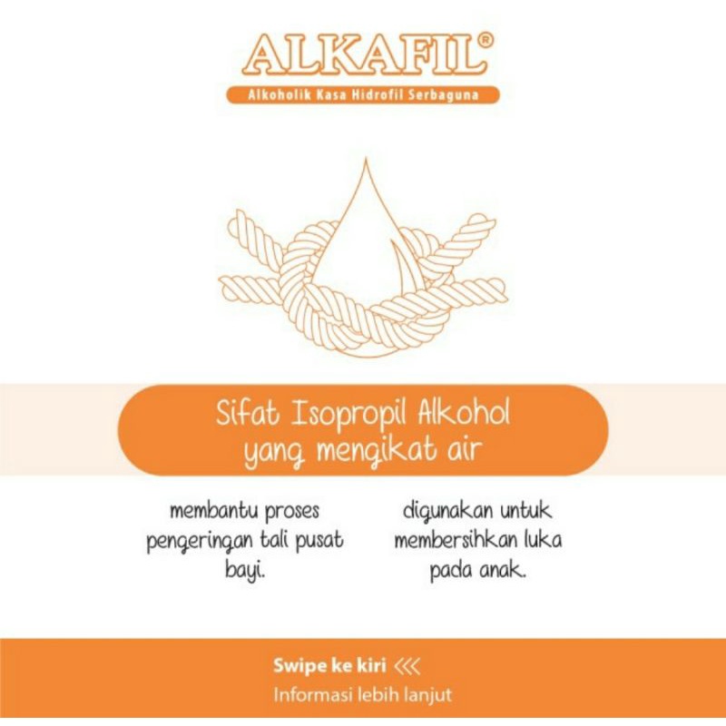 ALKAFIL Kasa Alkohol Hidrofil Tali Pusar Bayi Isi 16 sachet Alcohol Wipes