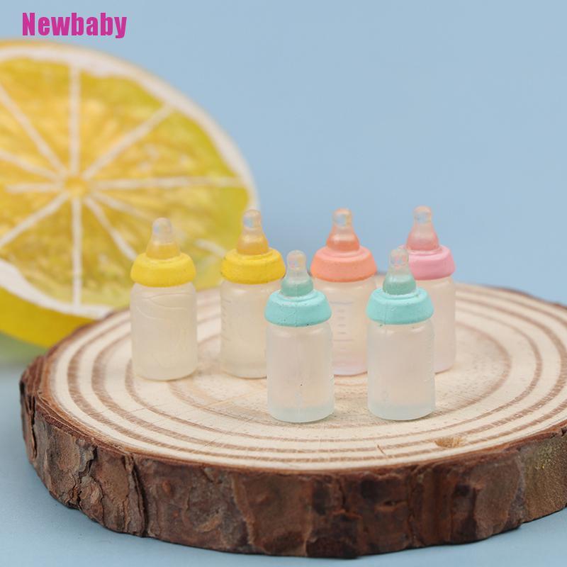 (Newbaby) 6pcs Miniatur Botol Susu Bayi Skala 1: 12 Untuk Rumah Boneka