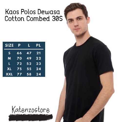 kaos polos dewasa unisex lengan pendek