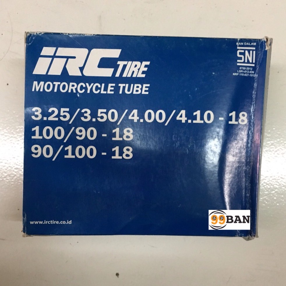 BAN DALAM IRC 325/350/400-18 | 100/80-18 | 110/80-18, BAN DALAM MOTOR VELG 18