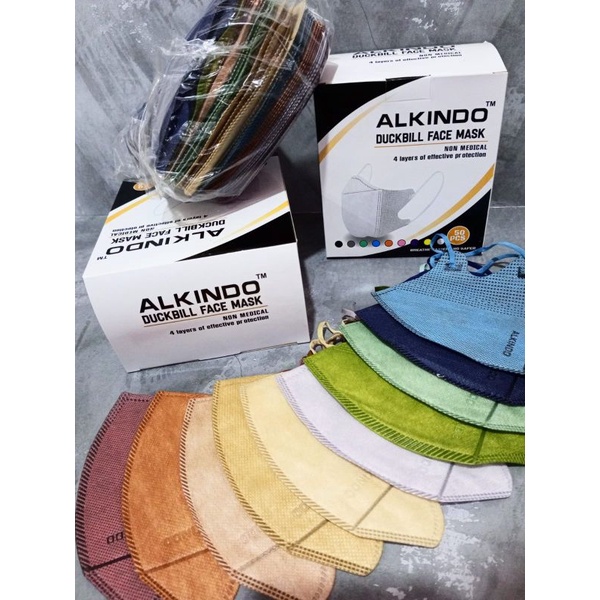 READY STOK DUCKBILL ALKINDO 4 PLY EMBOS RAINBOW PELANGI 10 WARNA DALAM 1 BOX. ISI 50 LBR