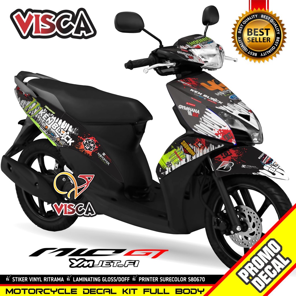 Decal Mio GT Full Body Stiker Mio GT Variasi Full Body Striping Mio GT Variasi Decal Hologram Mio GT