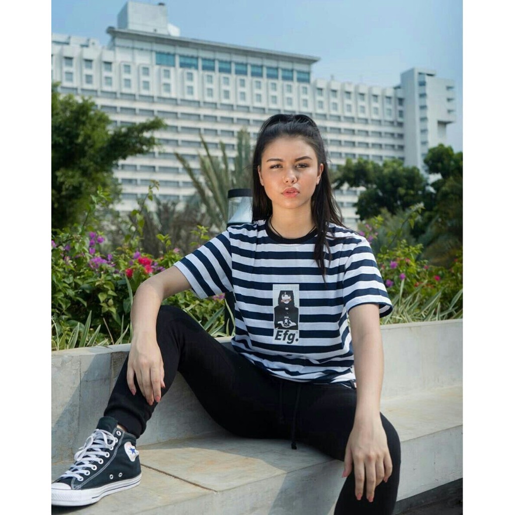 Promo TShirt Kaos Pakaian Atasan Baju Distro EFG.Salur 18 / Cotton Combed 30s / Carolline E-Store