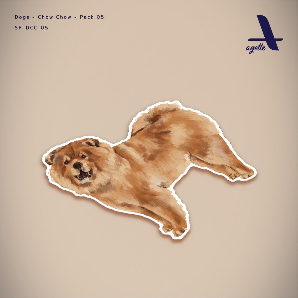 1 PCS - Stiker Anjing Chow Chow - 05 - Laminasi - Waterproof Sticker