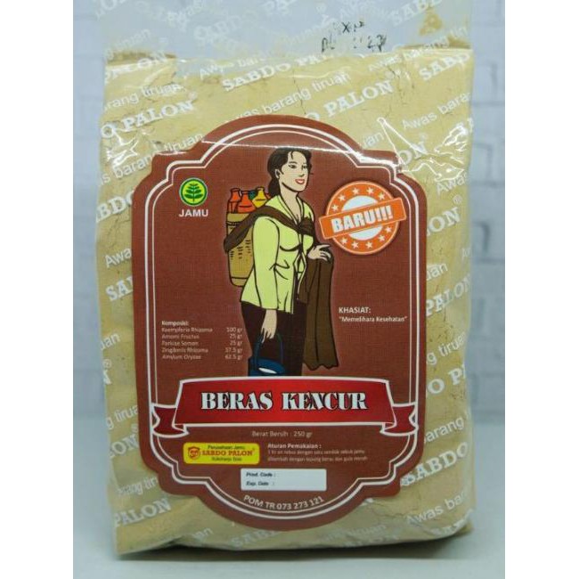 

ANEKA JAMU BUBUK BERAS KENCUR 250 gram SABDO PALON FREE PACKING