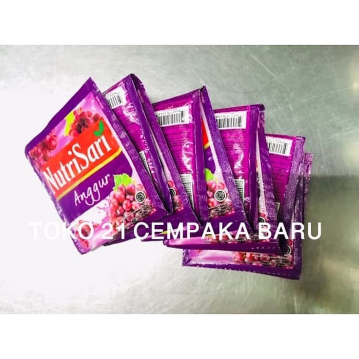 

Nutrisari Rasa ANGGUR 1 renceng isi 10 sachet | Minuman Nutrisari GRAPE Murah Promo