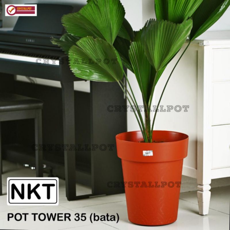 pot bunga tanaman tinggi tower 35cm - NKT TOWER JUMBO 35 MERAH BATA