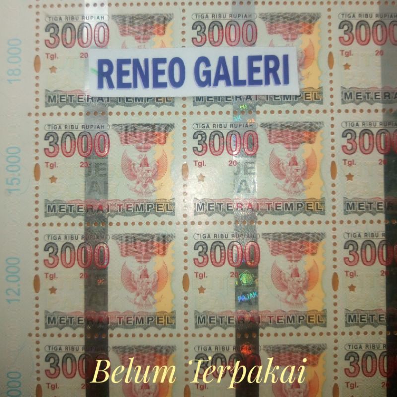 Potong Materai Tempel Rp Rupiah Tahun Matrai Lama Kuno