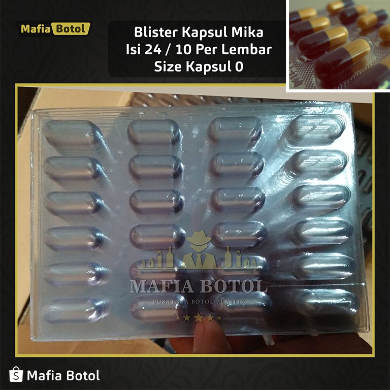 Jual Blister kemasan packing cangkang kapsul tablet mika 10 / 24 / 12