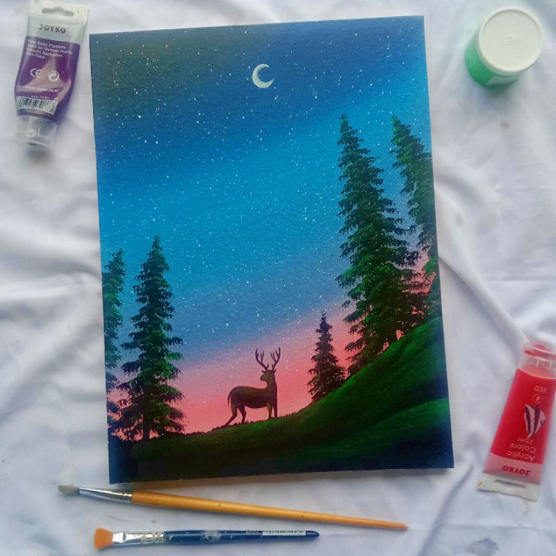 Lukisan Kanvas Canvas Hiasan Pajangan Dekorasi Dinding Pemandangan Ruang Tamu Kamar Rumah Minimalis 