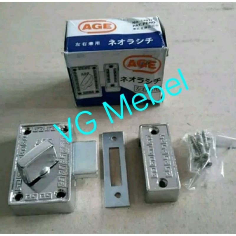 Grendel slot selot putar pintu kamar mandi AGE SILVER