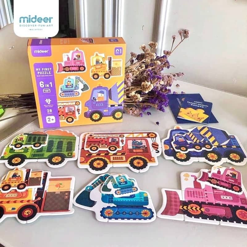 Mideer 6in1 My First Puzzle - Busy Building Site Mainan Edukasi Anak Usia 2+