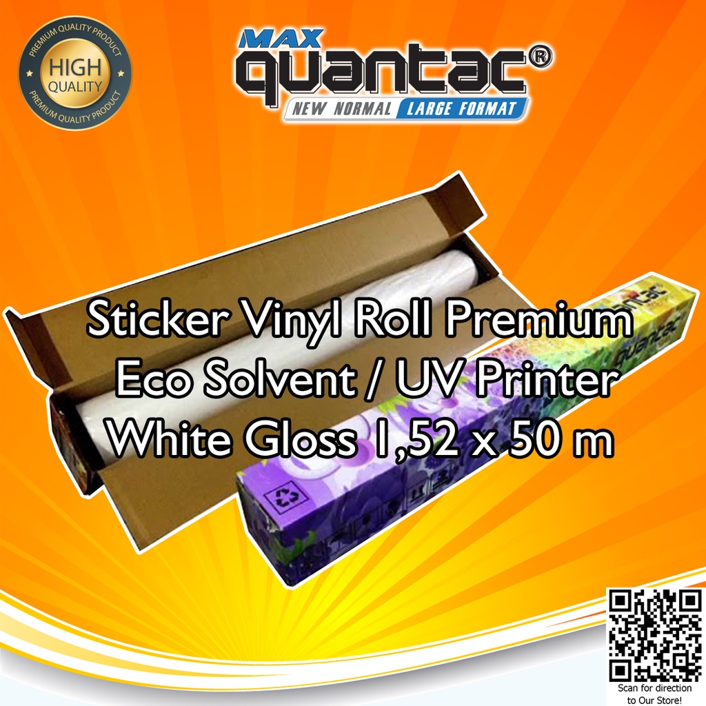 Sticker QUANTAC® MAX 68WX-A Stiker Vinyl Digital Print Eco Solvent / UV Printing / Latex - Indoor/Outdoor 1.52 m x 50 m - Roll