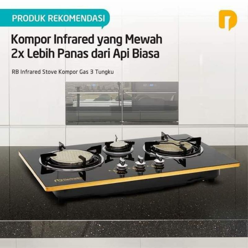 READY Kompor Gas RB Infrared Stove Kompor Infra Merah Tanpa Lidah Api | Kompor Infrared Hemat Gas