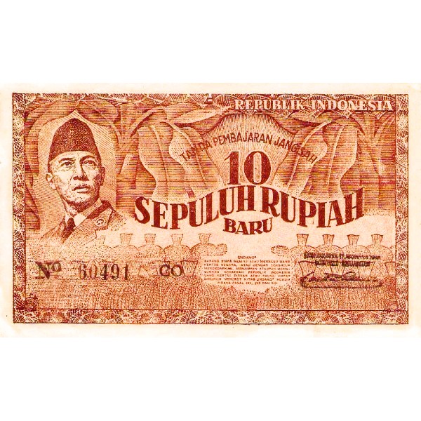 Uang 10 Rupiah ORI tahun 1948 semi polymer souvenir replika repro