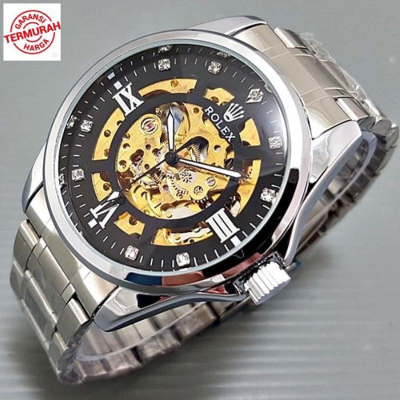 Jam Tangan Pria Rolex 8112 Otomatis Mesin Matic Automatic Tanpa Batre Bahan Stainless Steel Elegand