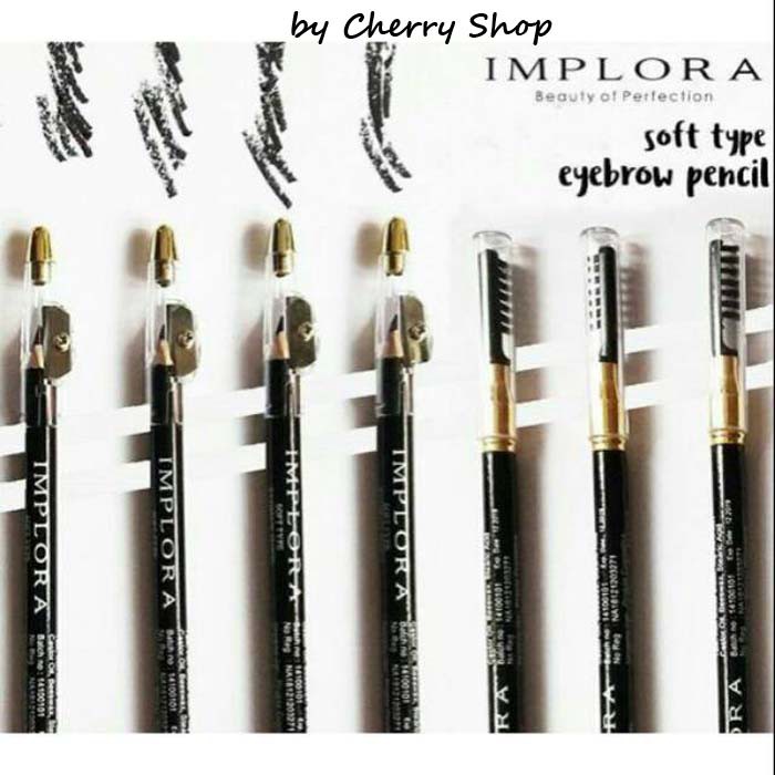 [BPOM] Pensil Alis IMPLORA - Eyebrow Pensil - Pensil Alis Dengan Sikat Cherry Shop | IMPLORA Eye Brow Pencil 2 IN 1 ( PENSIL + SERUTAN + SIKAT ) ORIGINAL BPOM / 2IN1 PENSIL ALIS IMPLORA | Soft Eyebrow