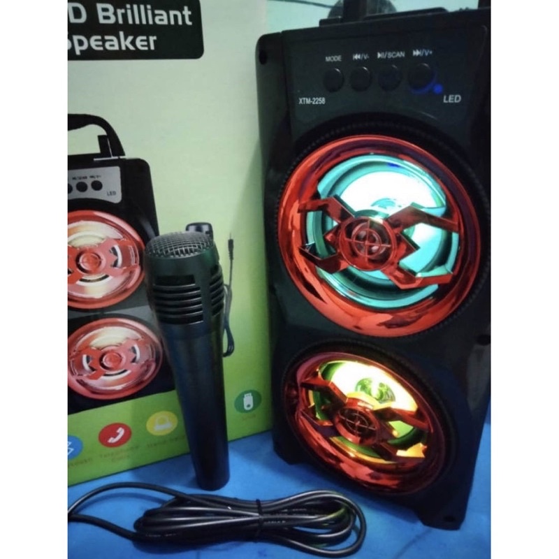 Promo Speaker karaoke XTM 2258 - Speaker bluetooth Bonus Mic