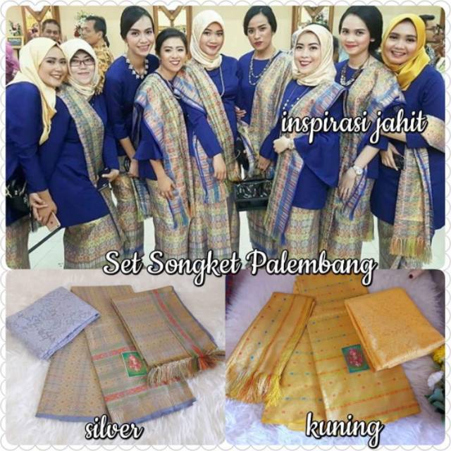 Set kain  songket palembang dan brokat  (hanya kain )