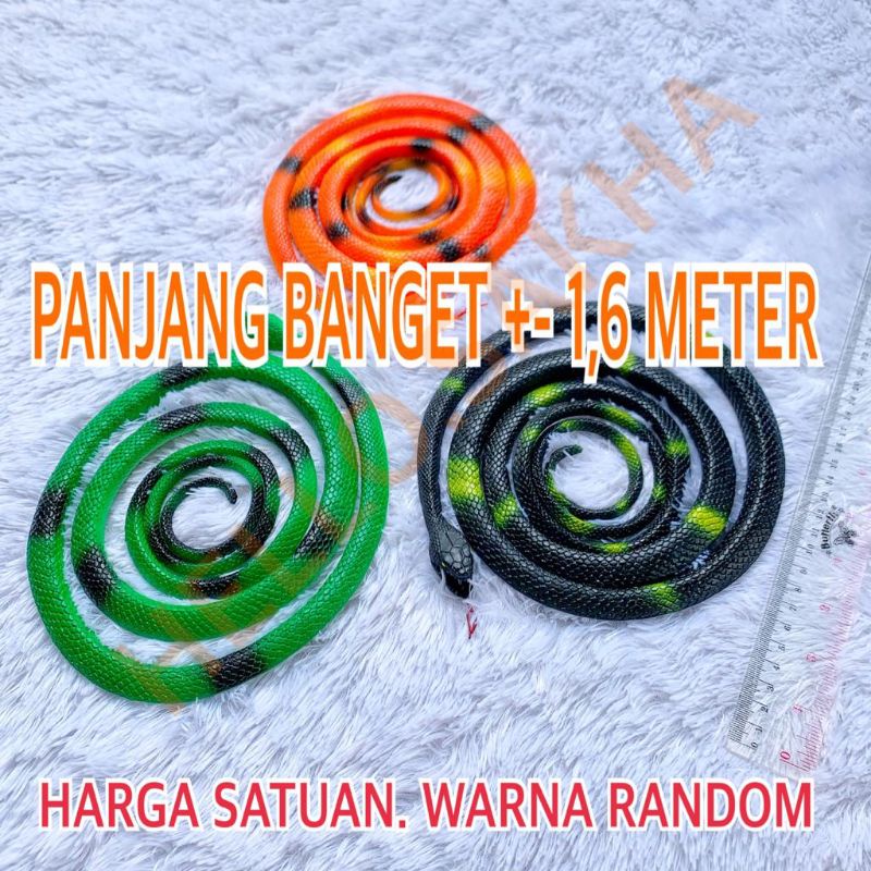 MAINAN H387 SNAKE ULAR KARET MELINGKAR PANJANG BANGET 1,6 METER 160 CM SEPERTI ASLI