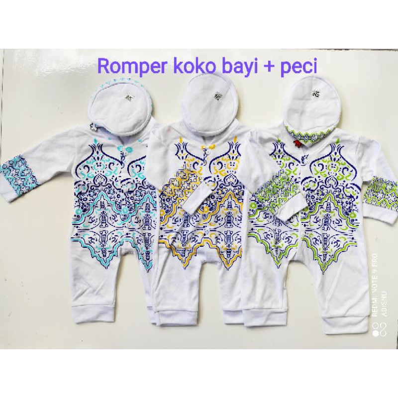 Romper Koko + Peci Bayi Baru Lahir Newborn SNI