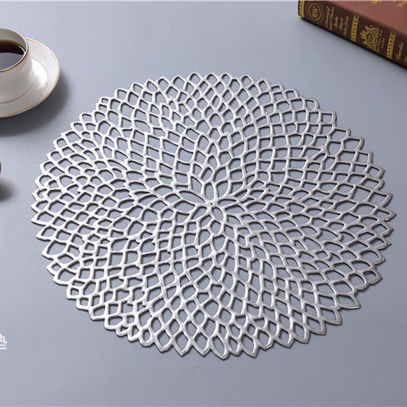 Pvc Placemat Bronzing Flower Hollow Pad Tatakan Gelas Insulasi Panas Non Slip Alas Meja Makan Home Table Decor